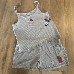 Women's Concepts Sport St. Louis Cardinals Grey Heather Tank Top & Shorts Set XL